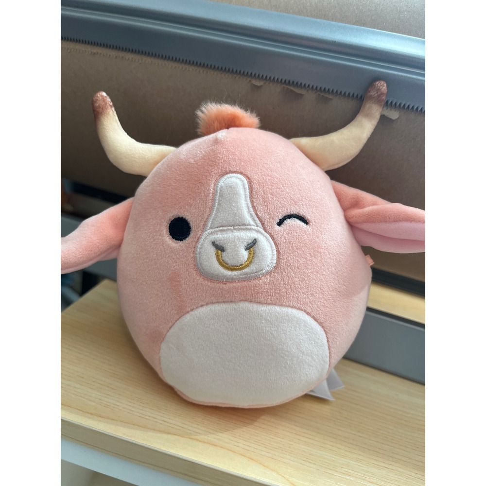 Squishmallows 5 inch Shep the Bull Peach Pinkβ Winking Plush 2024 Kelly Toys